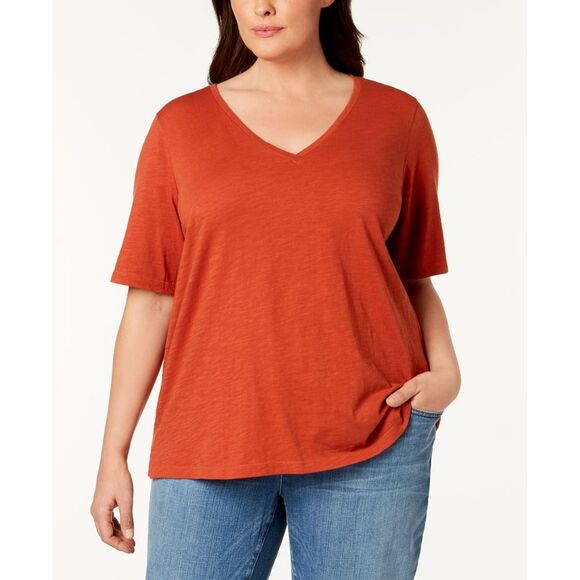 Eileen Fisher Plus Size Organic Cotton T-Shirt - Picture 1 of 1